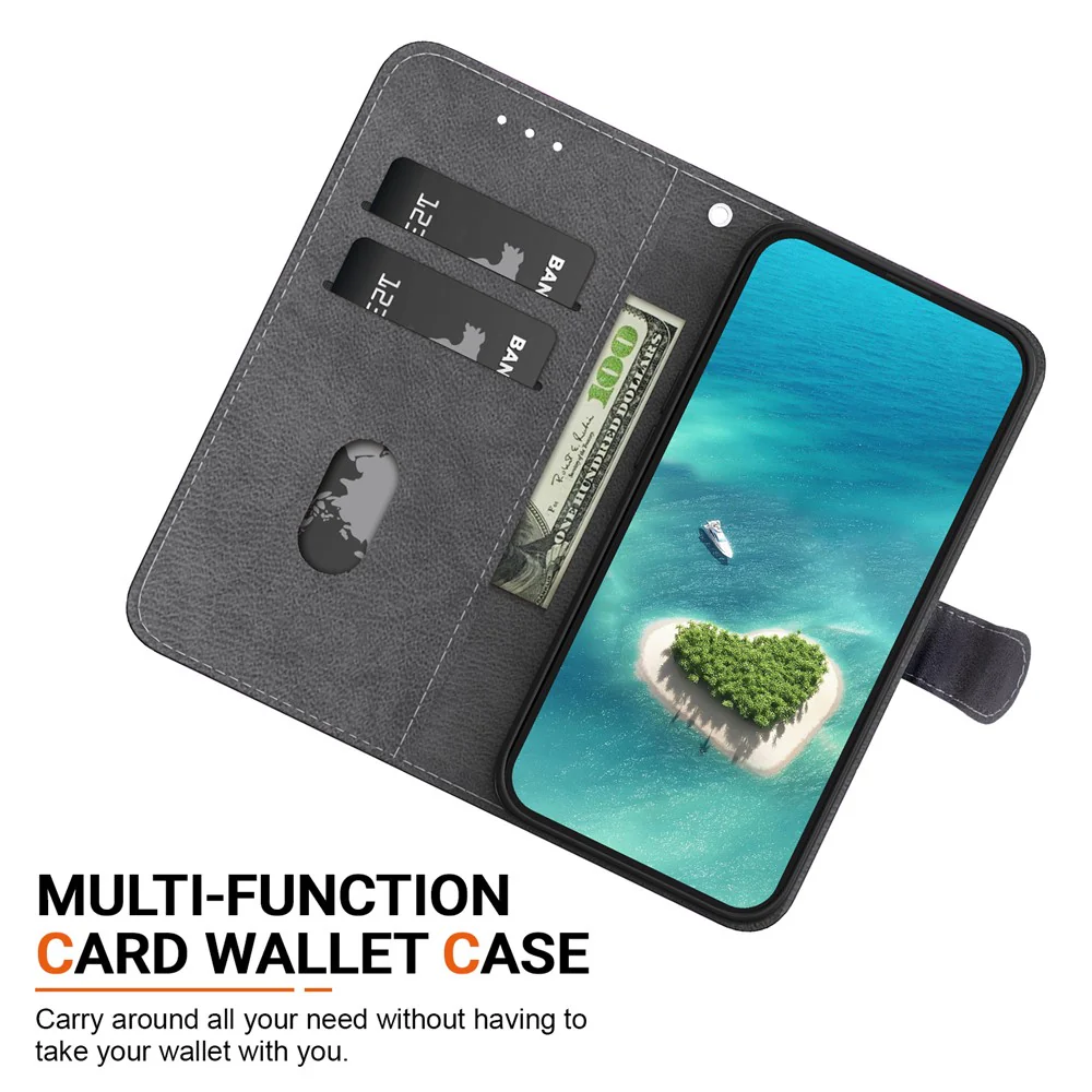 For iPhone 17 Pro Max Leather Case Stand Wallet Pattern Printing Phone Cover with Wrist Strap - Love - Image 2