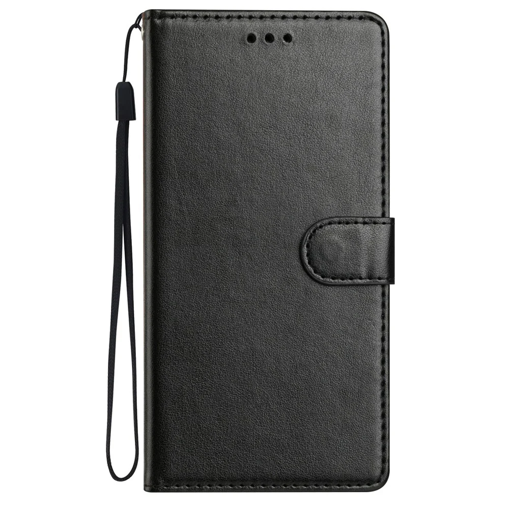 For iPhone 17 Pro Max Leather Case Wallet Stand Phone Cover with Handy Strap - Black - Image 7
