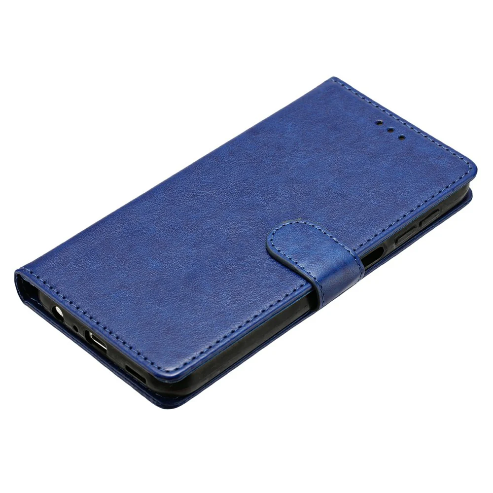For iPhone 17 Pro Max Leather Case Wallet Stand Phone Cover with Handy Strap - Blue - Image 4