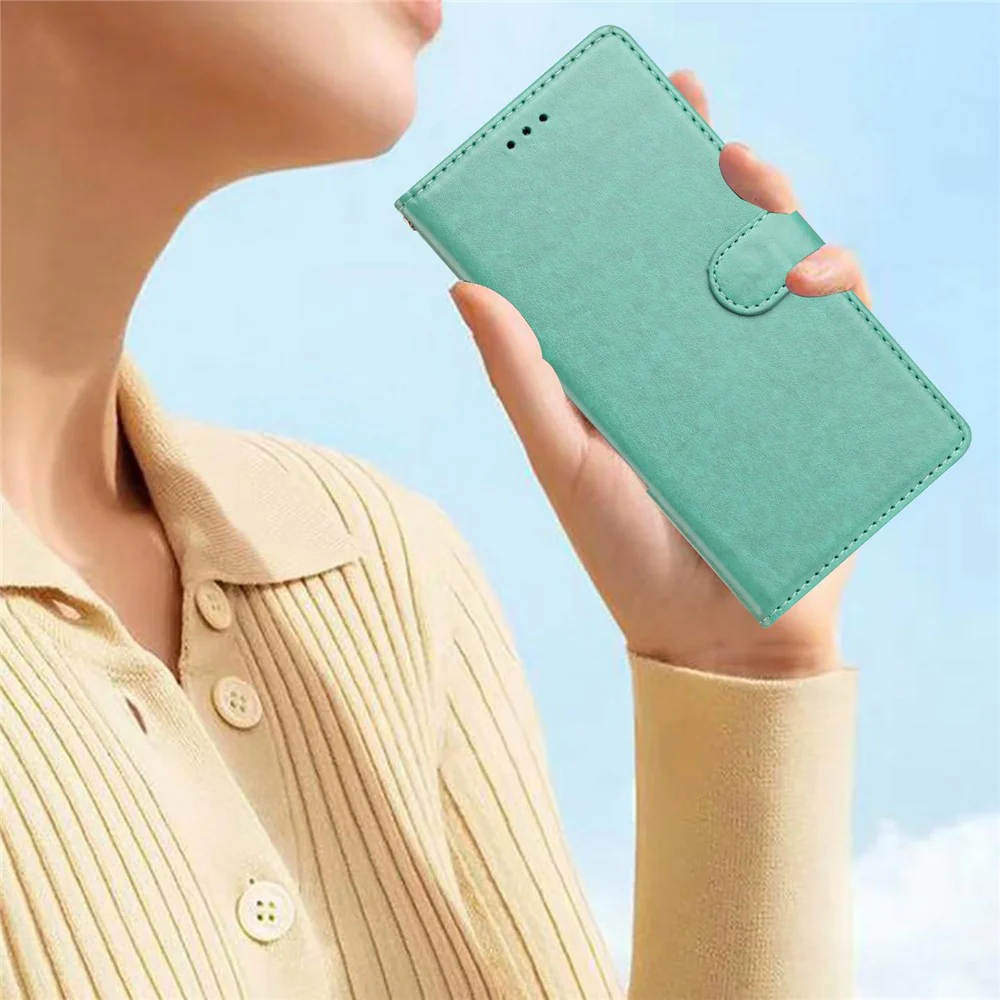 For iPhone 17 Pro Max Leather Case Wallet Stand Phone Cover with Handy Strap - Green - Image 6