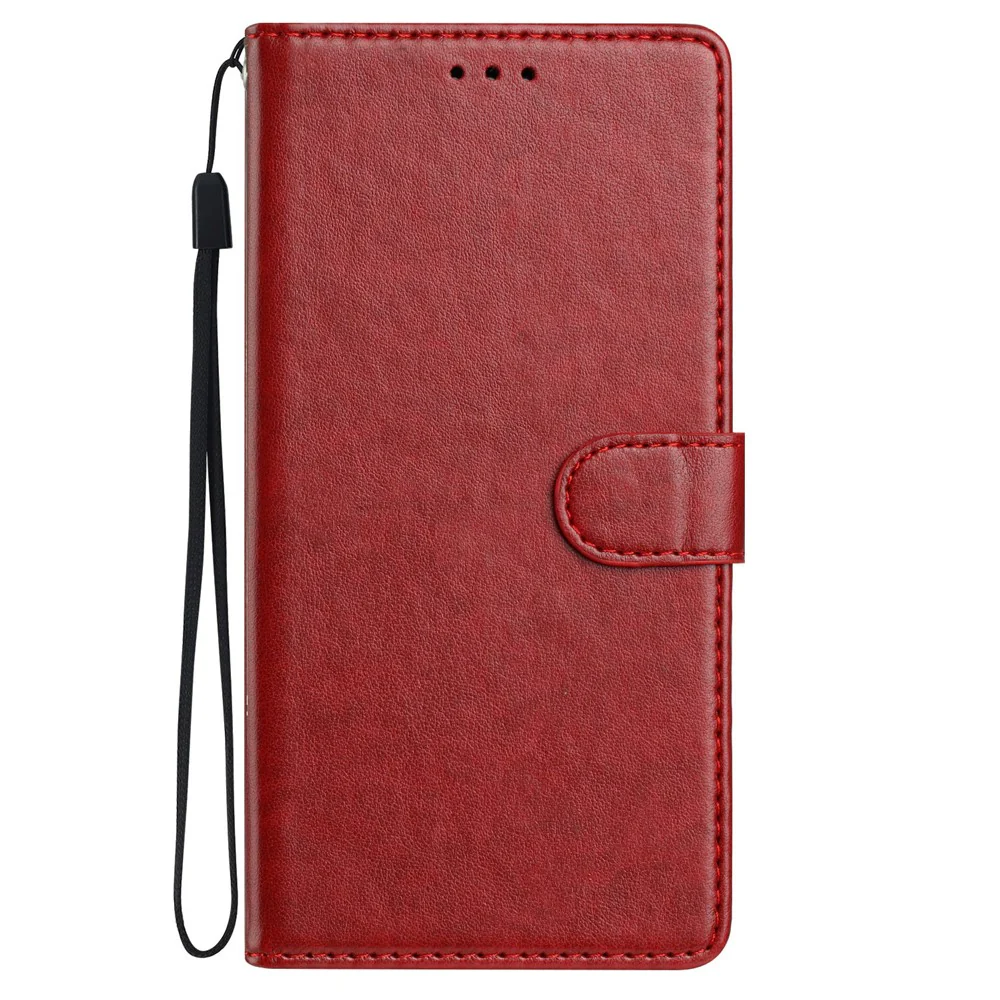 For iPhone 17 Pro Max Leather Case Wallet Stand Phone Cover with Handy Strap - Red - Image 7
