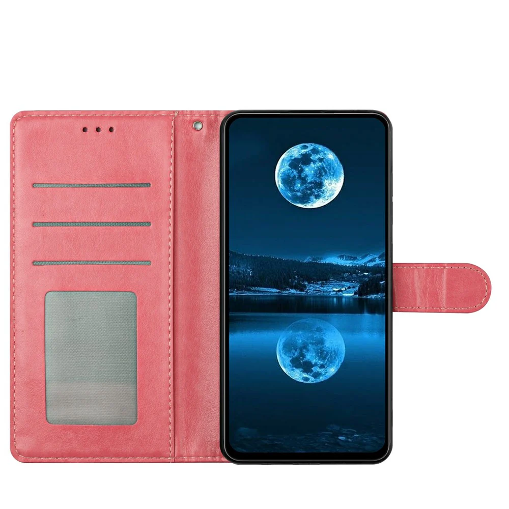 For iPhone 17 Pro Max Leather Case Wallet Stand Phone Cover with Handy Strap - Rose Gold - Image 2