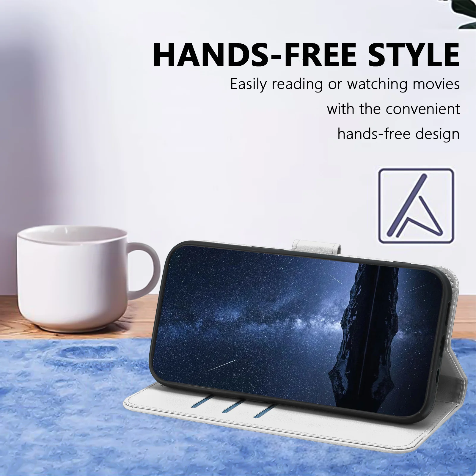 For iPhone 17 Pro Max Leather Case Wallet Stand Solid Color Anti Drop Phone Cover - Silver - Image 4