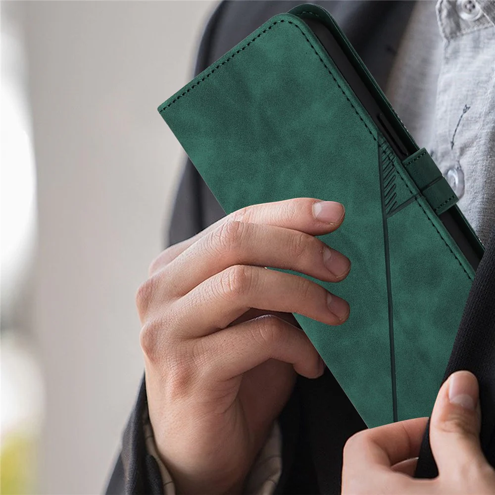 For iPhone 17 Pro Max Leather Case with Hand Strap Wallet Stand Phone Cover - Blackish Green - Image 8