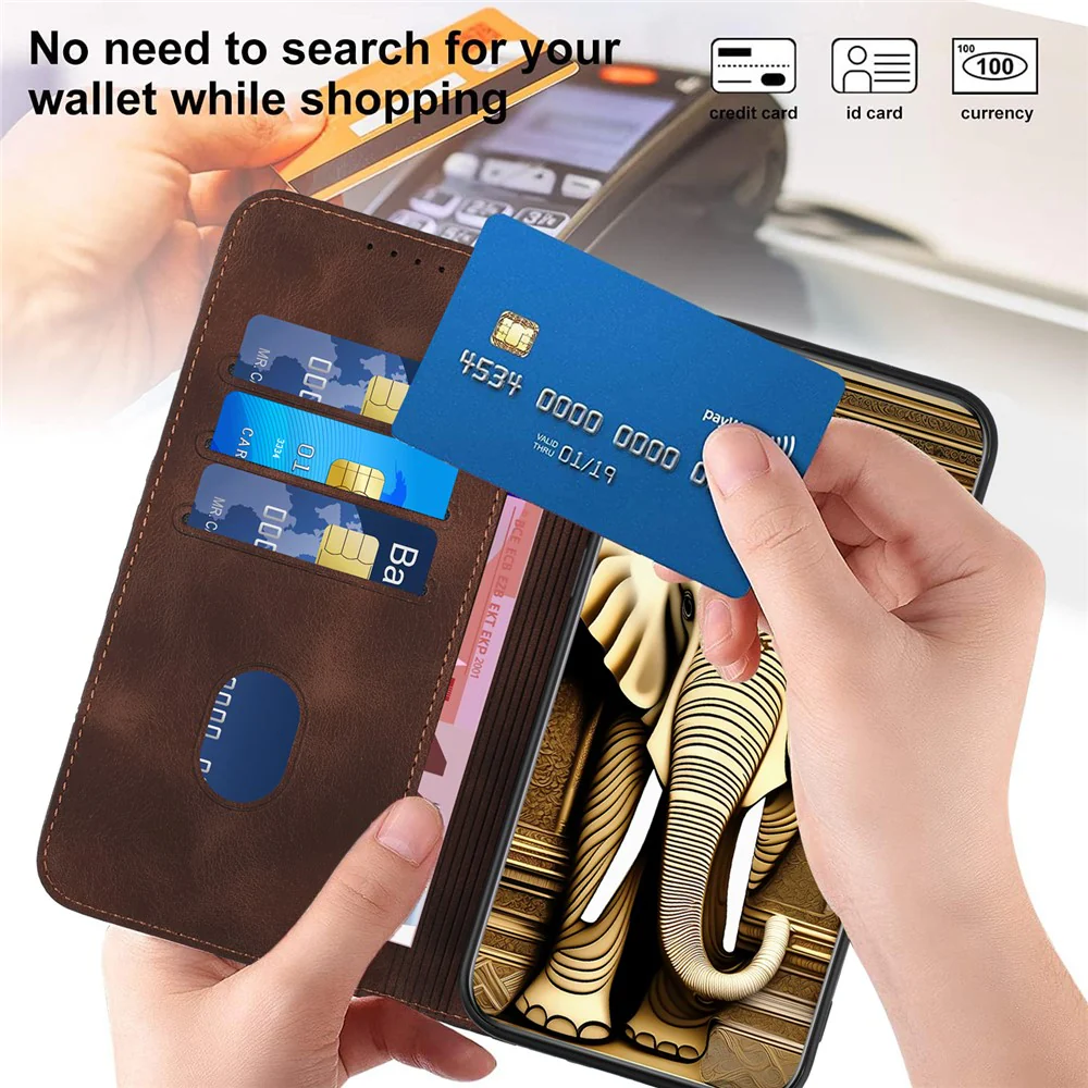 For iPhone 17 Pro Max Leather Case with Wrist Strap Diamond Imprint Wallet Phone Cover - Coffee - Image 7