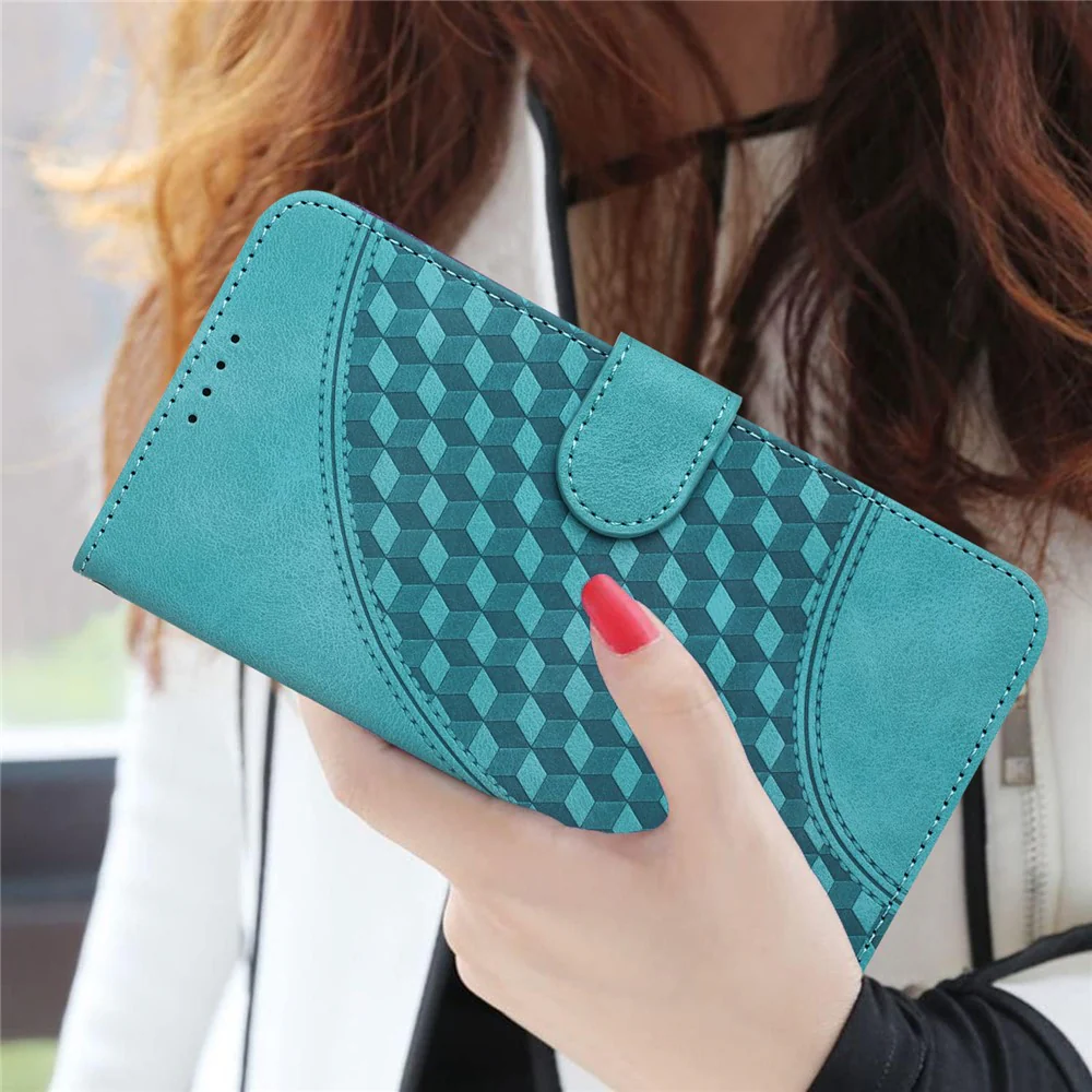 For iPhone 17 Pro Max Leather Case with Wrist Strap Diamond Imprint Wallet Phone Cover - Light Blue - Image 4