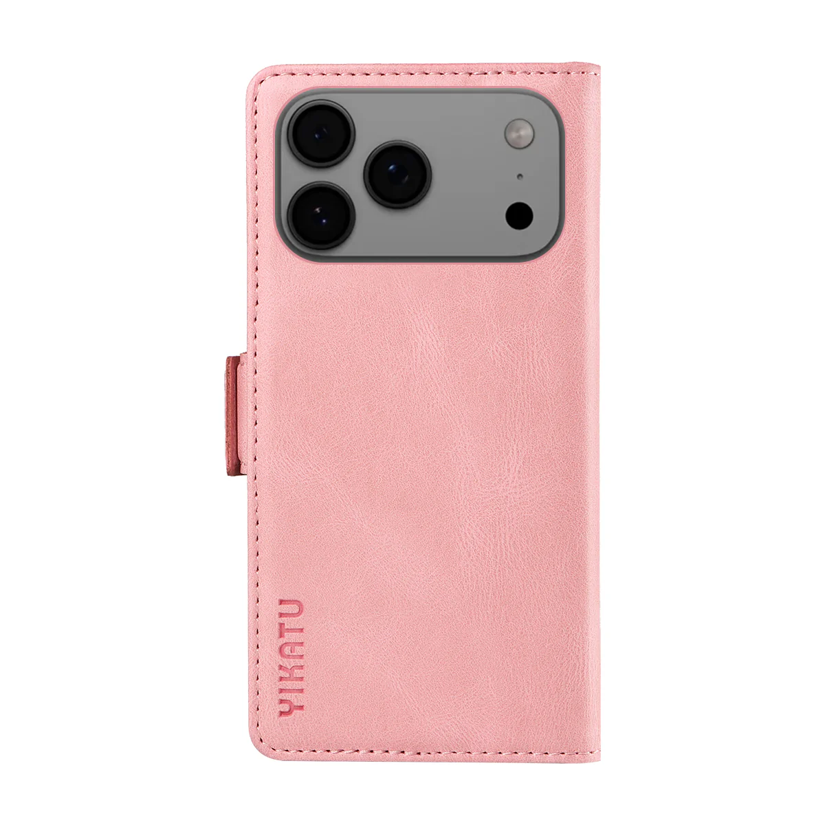 For iPhone 17 Pro Max Leather Case YIKATU YK-005 Skin-touch Feeling Wallet Phone Cover - Pink - Image 7
