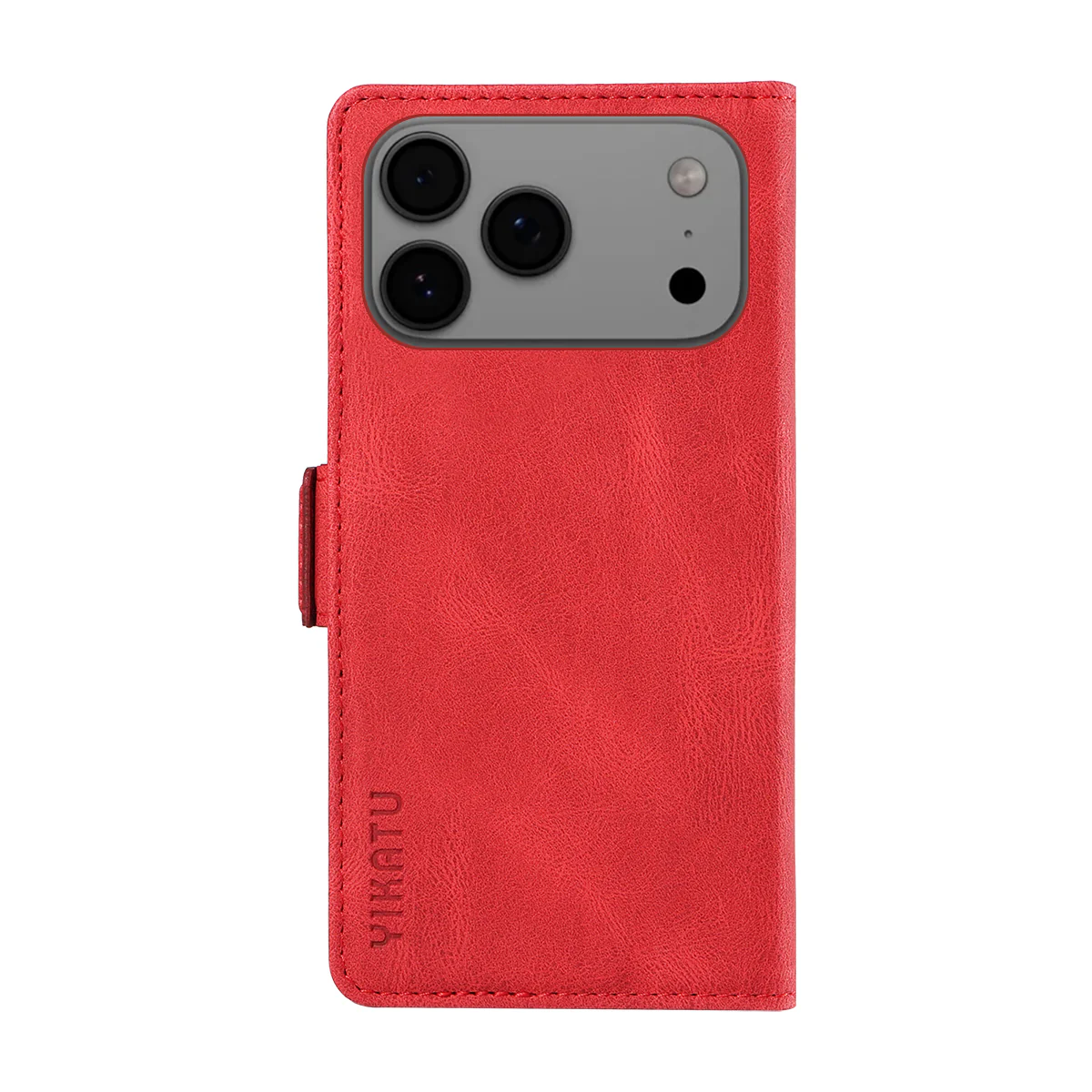 For iPhone 17 Pro Max Leather Case YIKATU YK-005 Skin-touch Feeling Wallet Phone Cover - Red - Image 7