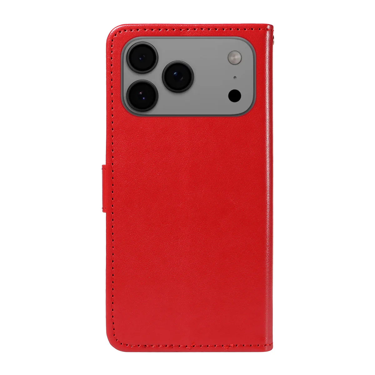For iPhone 17 Pro Max Leather Wallet Case Cat Bee Pattern Phone Cover Stand - Red - Image 7
