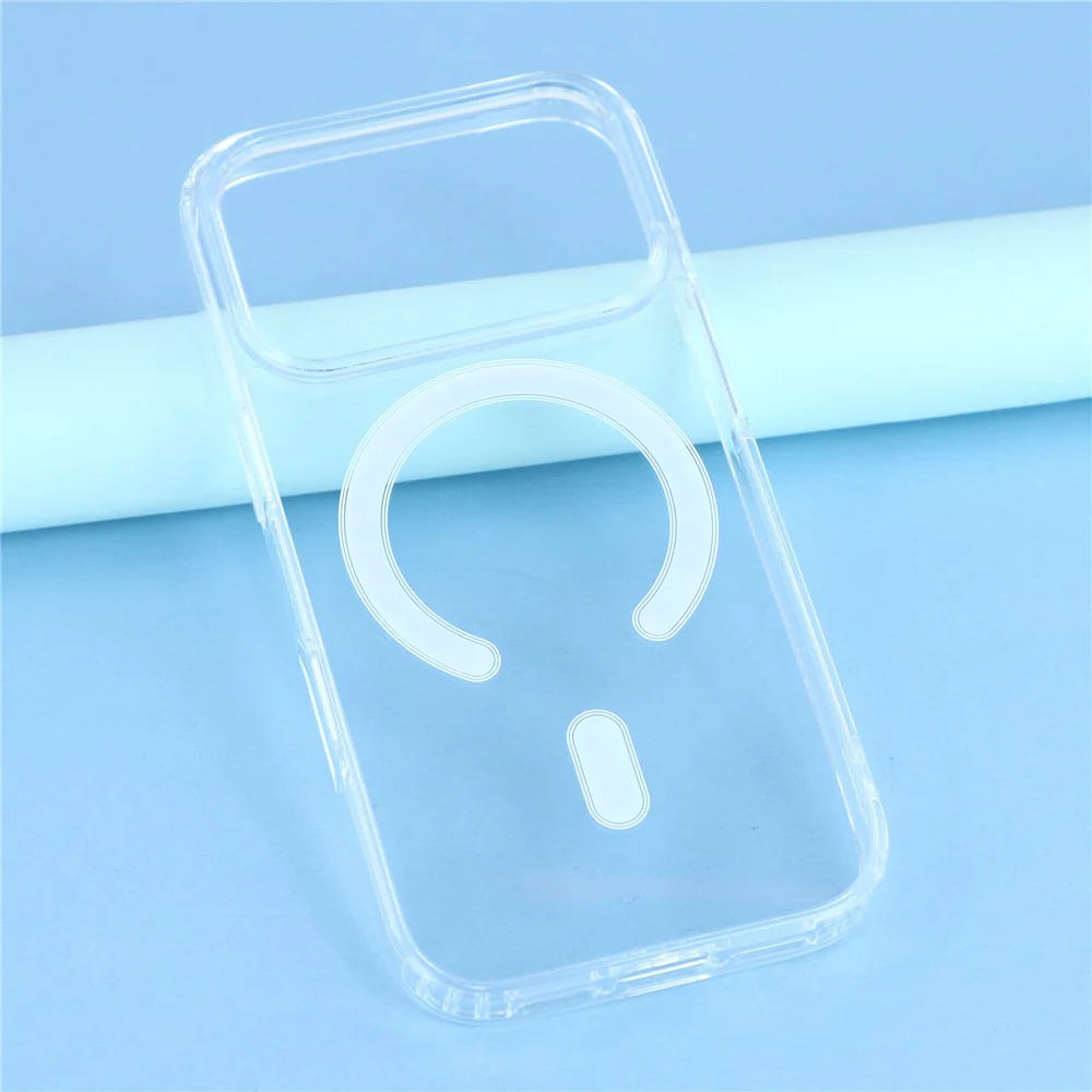For iPhone 17 Pro Max Magnetic Case Acrylic + TPU Clear Phone Cover - Image 5