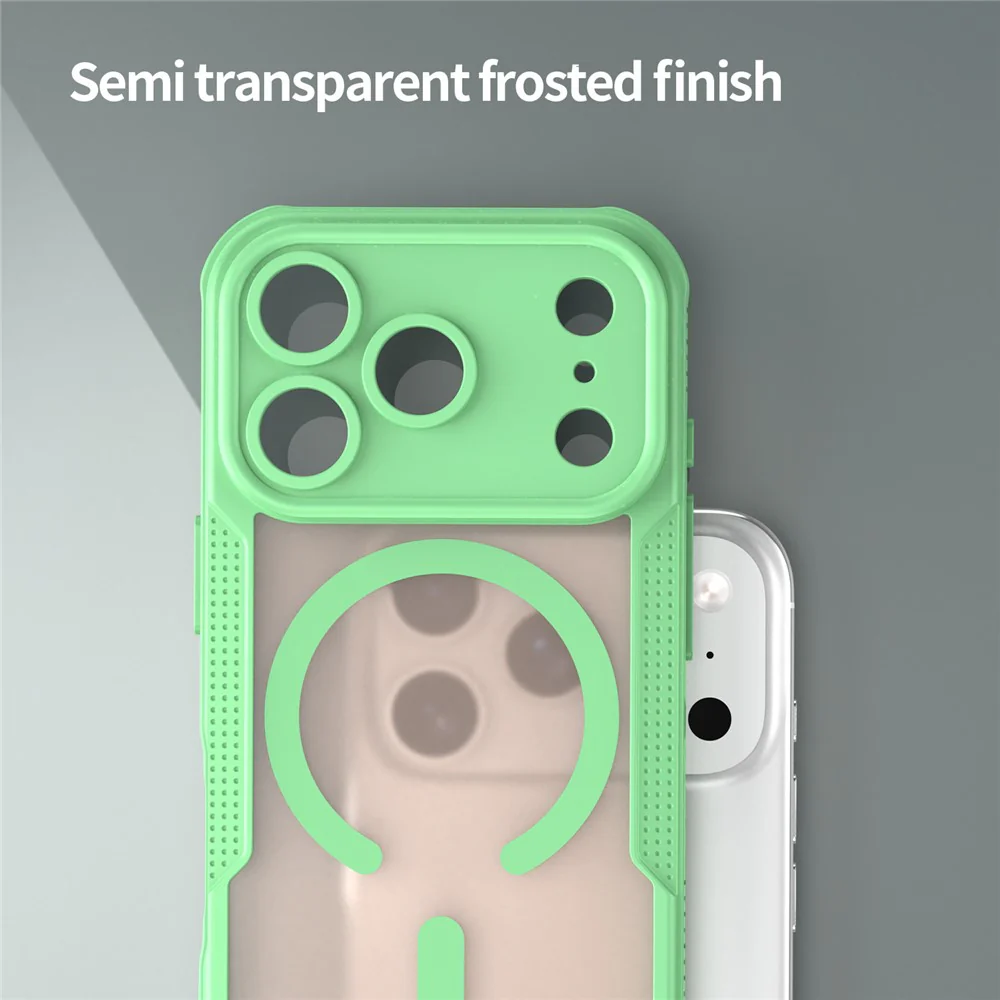 For iPhone 17 Pro Max Magnetic Case Compatible with MagSafe TPU + PC Phone Back Cover - Green - Image 5