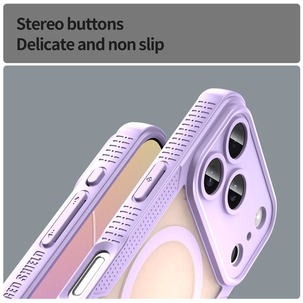 For iPhone 17 Pro Max Magnetic Case Compatible with MagSafe TPU + PC Phone Back Cover - Purple - Image 6