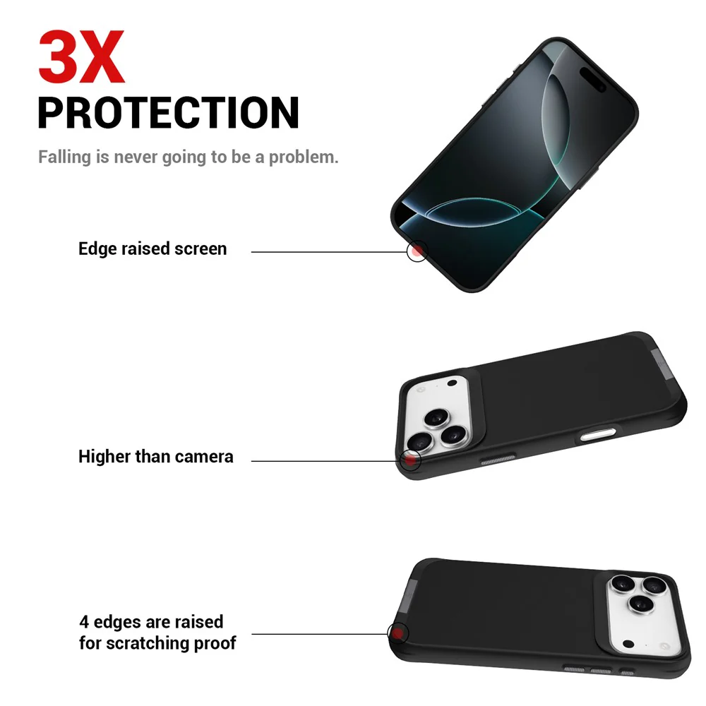 For iPhone 17 Pro Max Magnetic Case PC + TPU Phone Cover with Hidden Kickstand - Black - Image 4