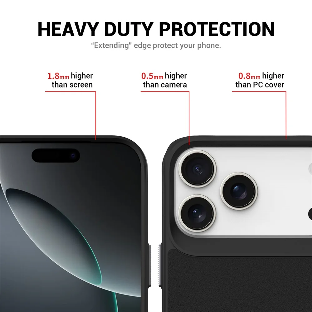 For iPhone 17 Pro Max Magnetic Case PC + TPU Phone Cover with Hidden Kickstand - Black - Image 5