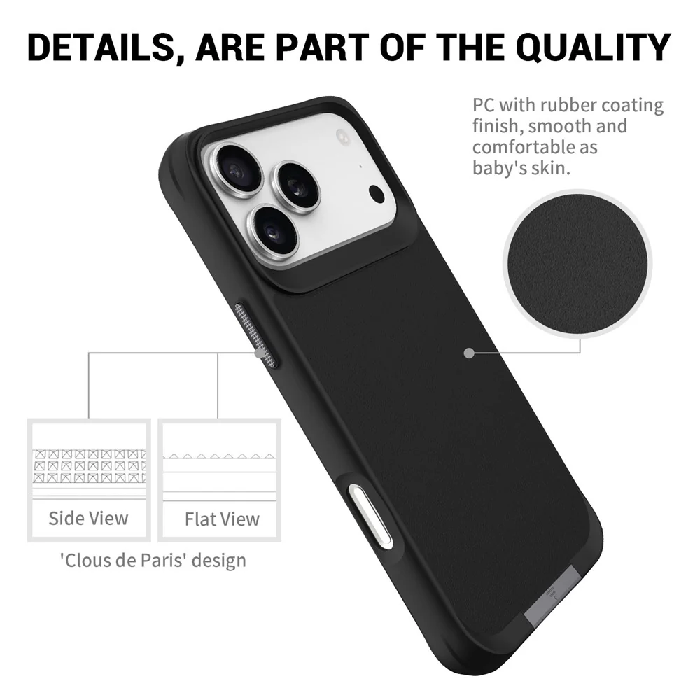 For iPhone 17 Pro Max Magnetic Case PC + TPU Phone Cover with Hidden Kickstand - Black - Image 8