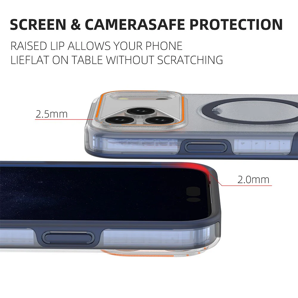 For iPhone 17 Pro Max Magnetic Case with Kickstand TPU + PC Shockproof Phone Cover - Transparent Black - Image 6