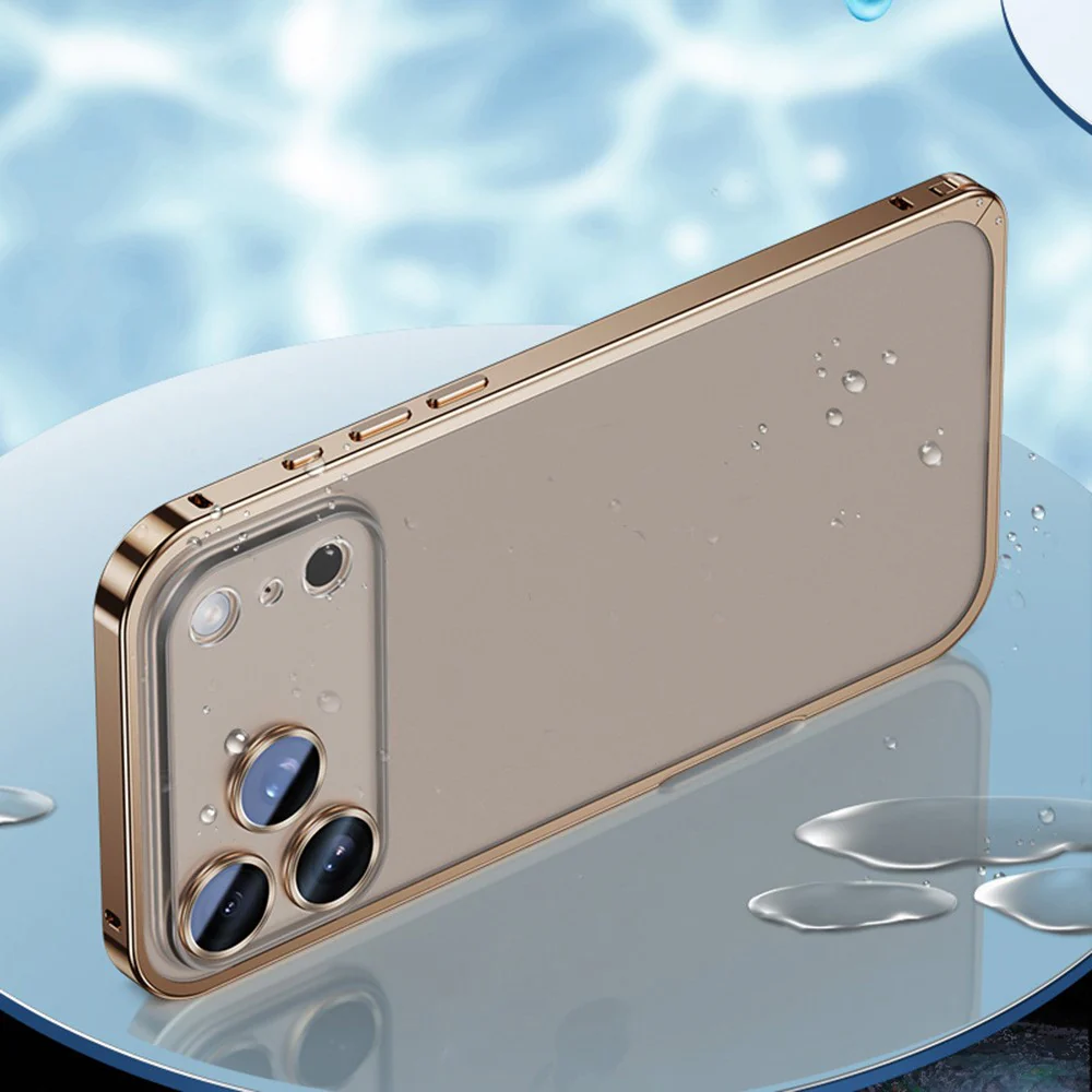 For iPhone 17 Pro Max Metal Clear Case Safety Lock Matte Anti-Fingerprint Back Cover - Grey - Image 6