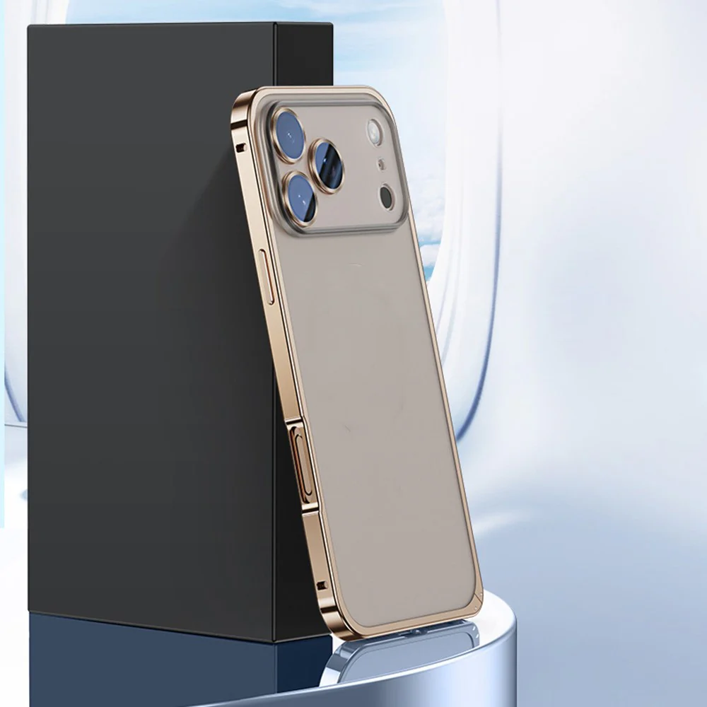 For iPhone 17 Pro Max Metal Clear Case Safety Lock Matte Anti-Fingerprint Back Cover - Grey - Image 7