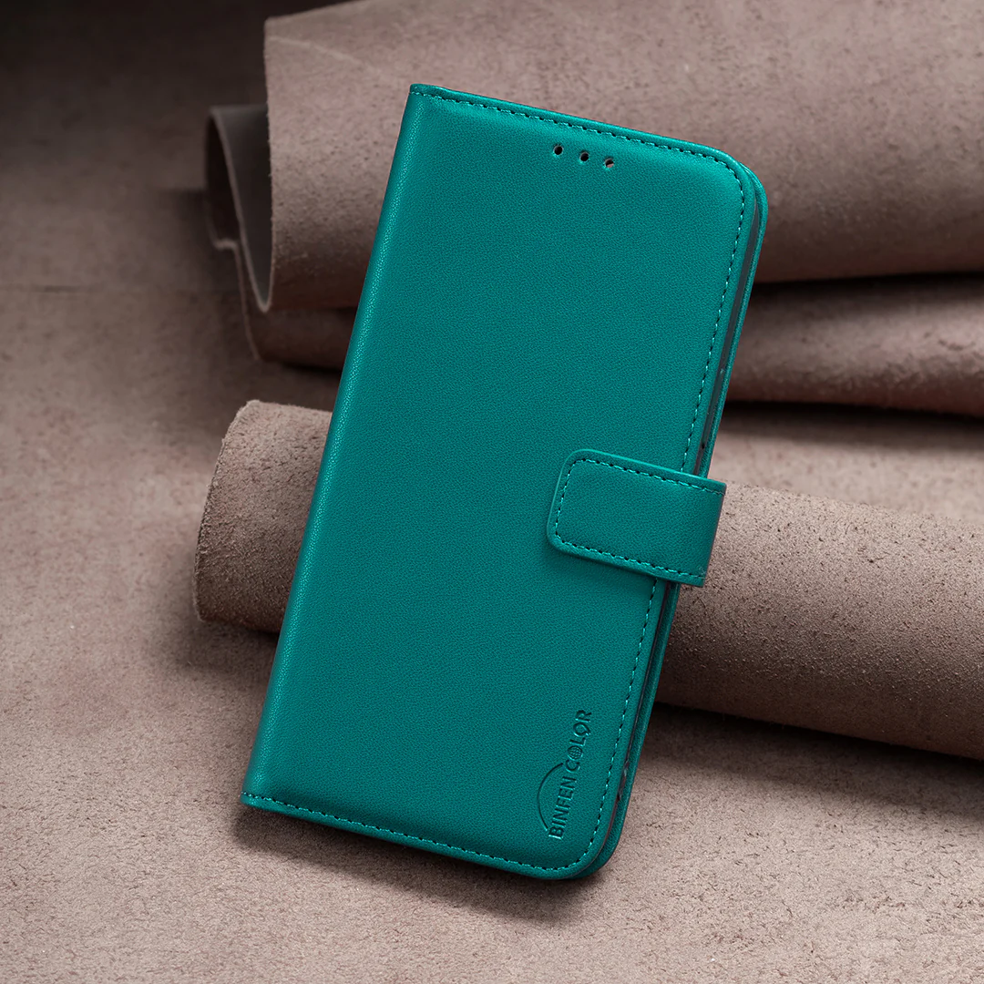 For iPhone 17 Pro Max Phone Case BINFEN COLOR BF17 Wallet Folio Flip Leather Cover - Green - Image 4