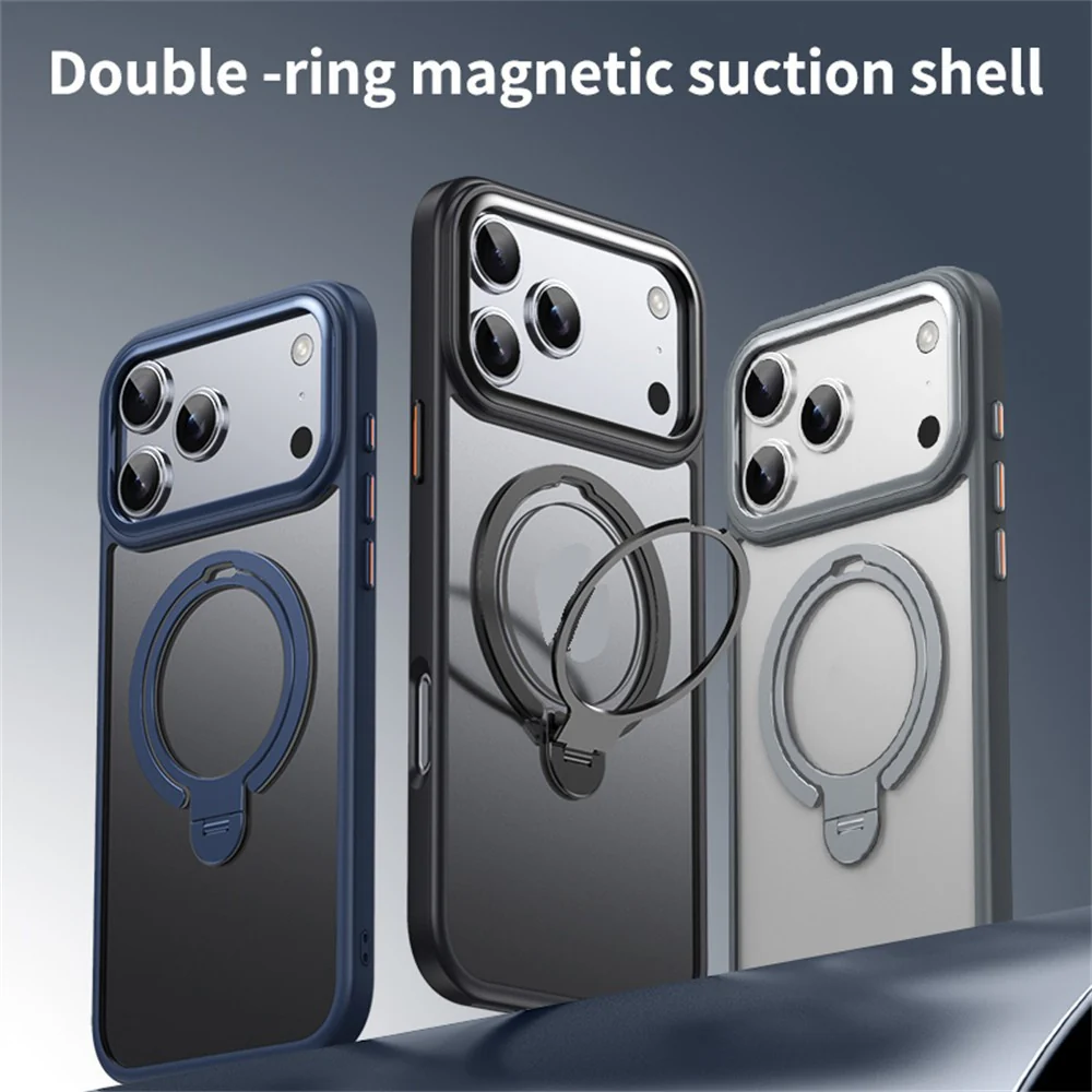 For iPhone 17 Pro Max Phone Case Compatible with MagSafe Kickstand Matte Back Cover - Transparent - Image 6