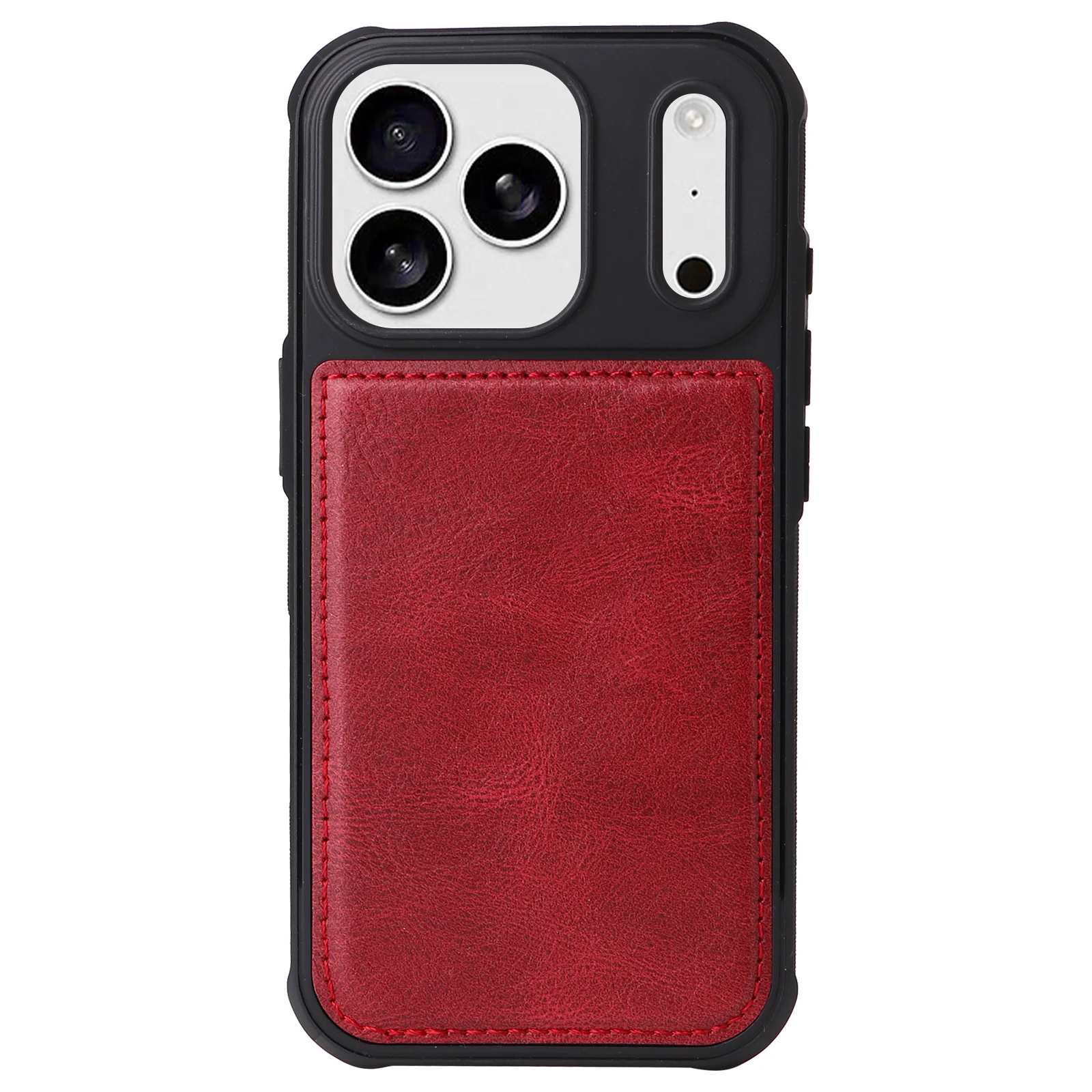 For iPhone 17 Pro Max Phone Case PU Leather Zipper Wallet Detachable Cover - Red - Image 2