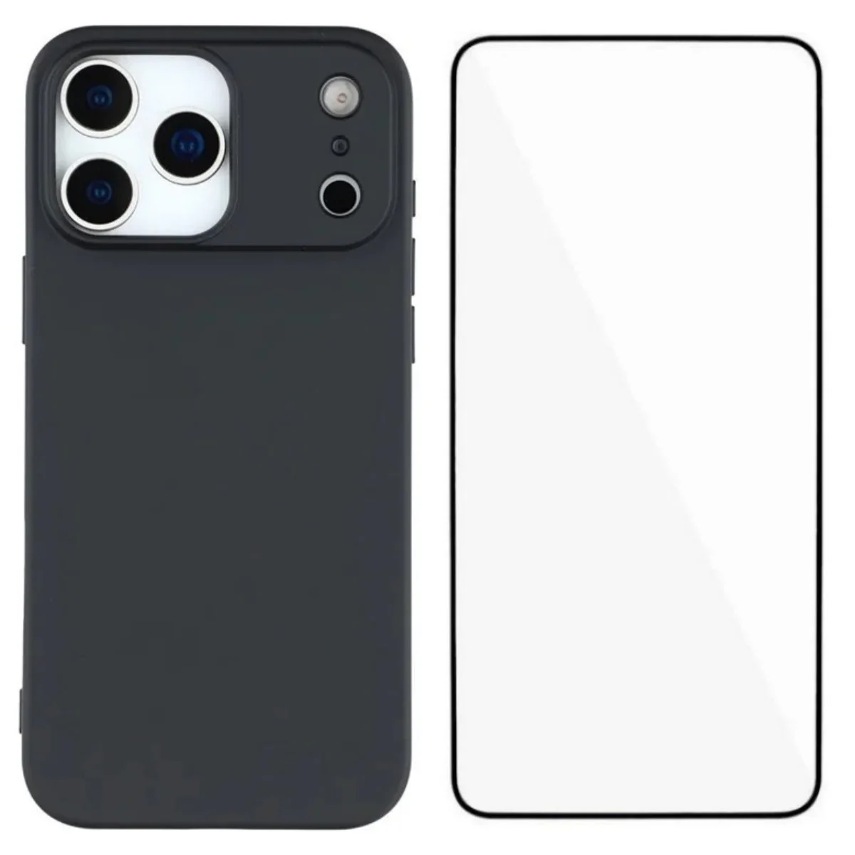 For iPhone 17 Pro Max Phone Case WANLONFENG RB2 Series TPU Back Cover with Tempered Glass - Black