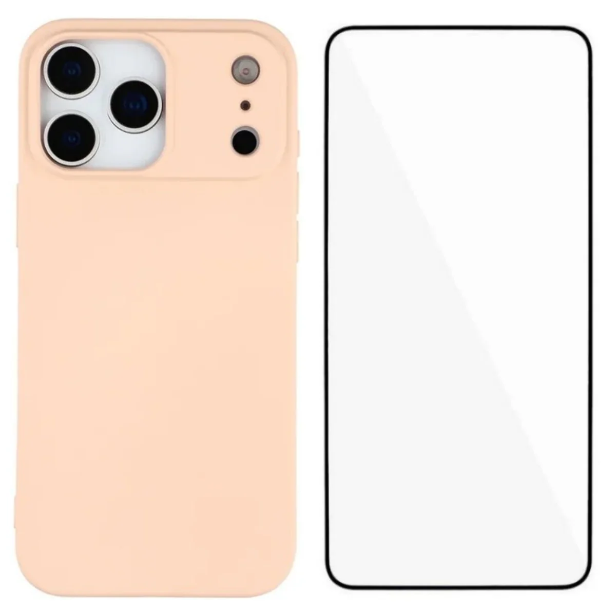 For iPhone 17 Pro Max Phone Case WANLONFENG RB2 Series TPU Back Cover with Tempered Glass - Pink