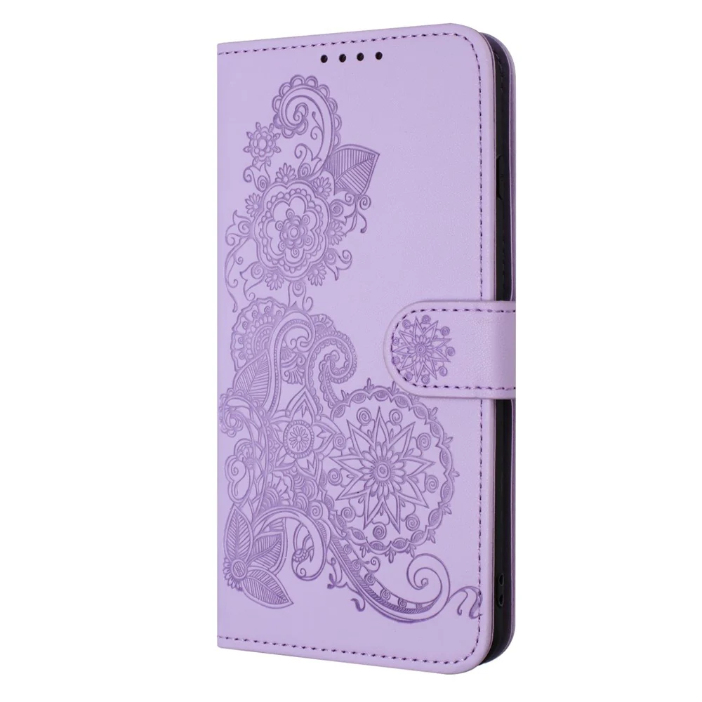 For iPhone 17 Pro Max Phone Cases Mandala Flower Leather Wallet Mobile Cover with Strap - Purple - Image 2