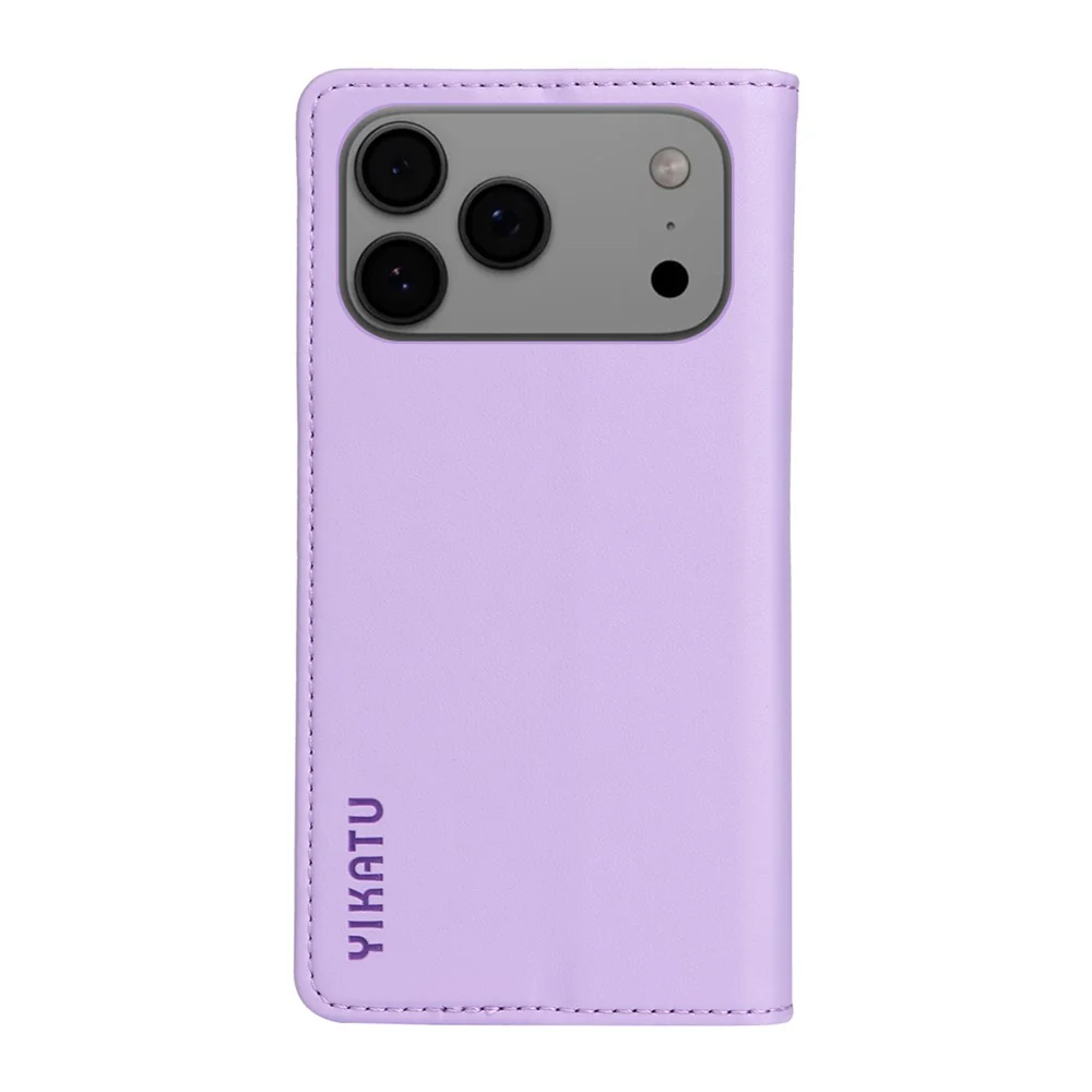 For iPhone 17 Pro Max Phone Cases YIKATU Magnetic Closure PU Leather Mobile Cover - Light Purple - Image 7