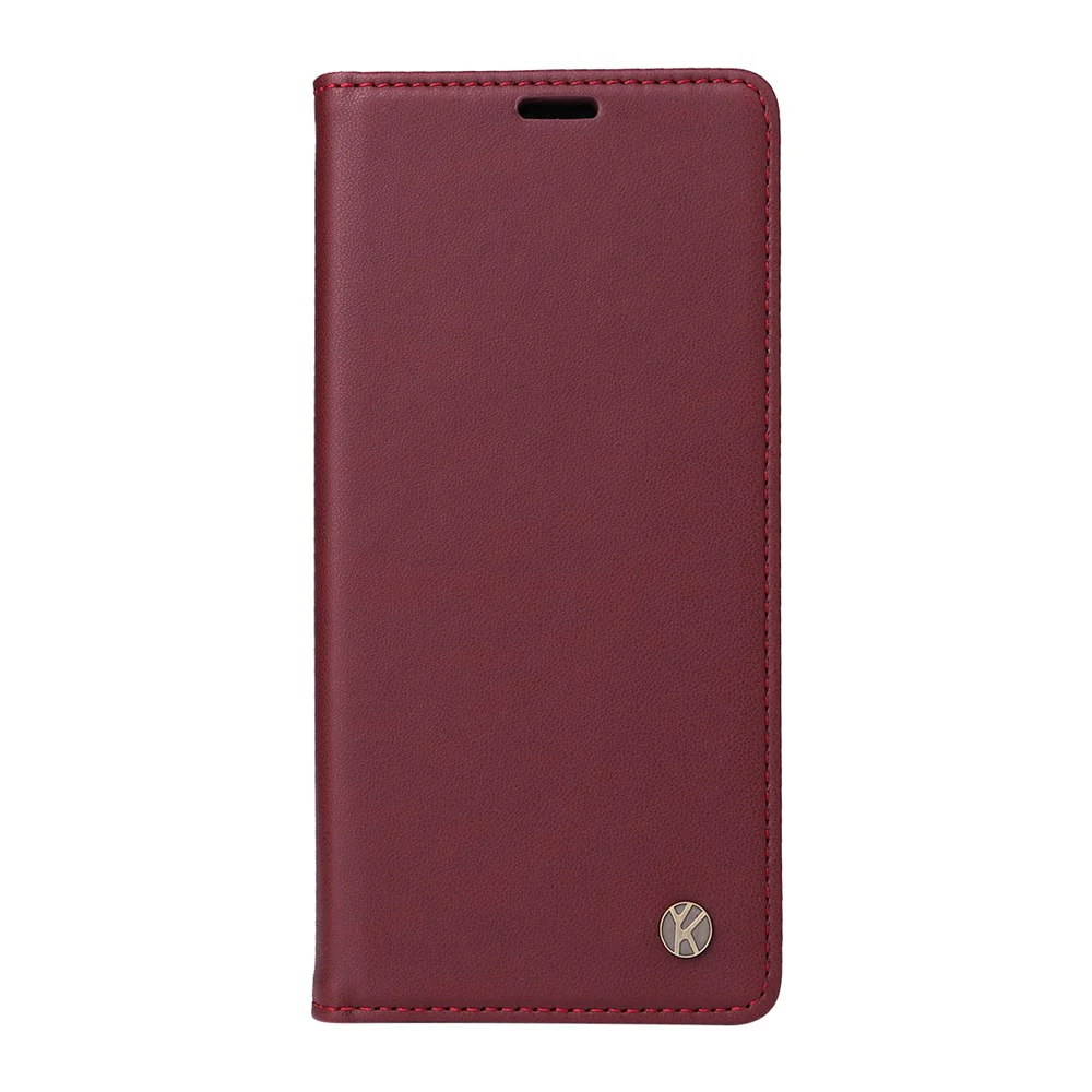 For iPhone 17 Pro Max Phone Cases YIKATU Magnetic Closure PU Leather Mobile Cover - Wine Red - Image 6