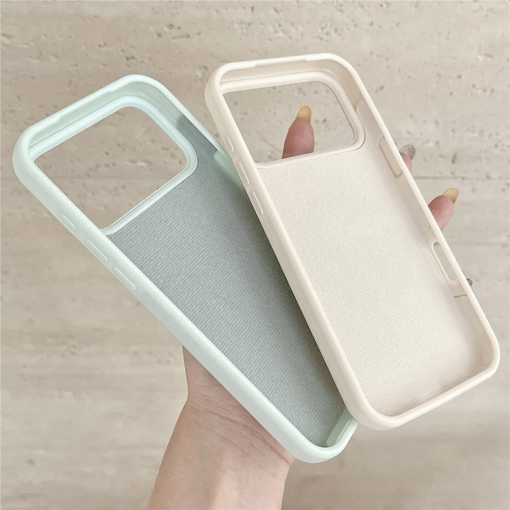 For iPhone 17 Pro Max Silicone Case Wave Pattern Folding Kickstand Phone Cover Built-In Soft Fabric Lining - Black - Image 3