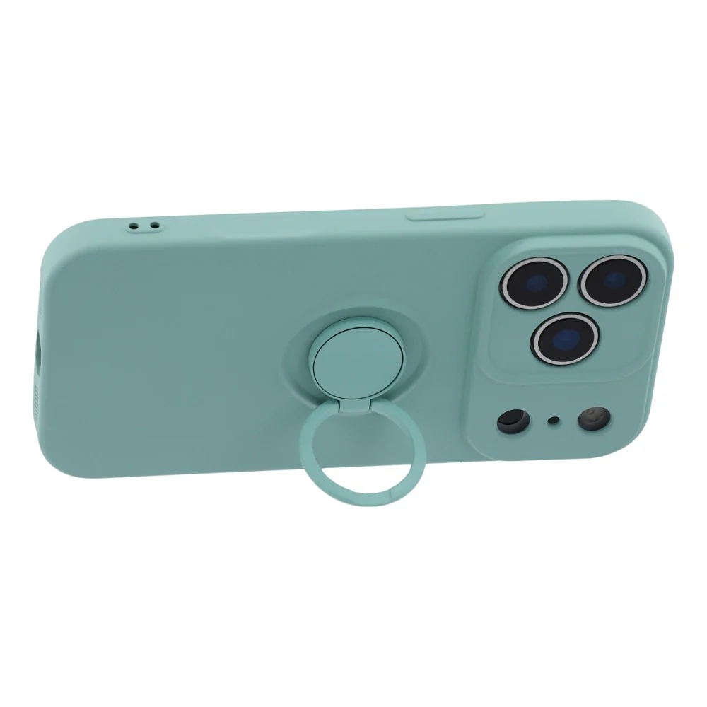 For iPhone 17 Pro Max Silicone Case with Strap Ring Kickstand Phone Cover - Sky Blue - Image 4