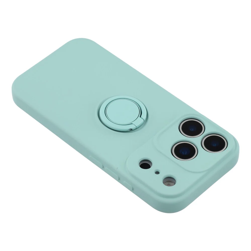 For iPhone 17 Pro Max Silicone Case with Strap Ring Kickstand Phone Cover - Sky Blue - Image 6