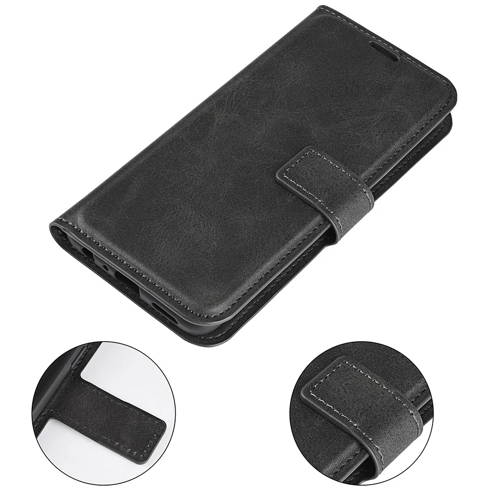 For iPhone 17 Pro Max Stand Case Anti-Scratch Calf Texture Leather Phone Cover - Black - Image 7