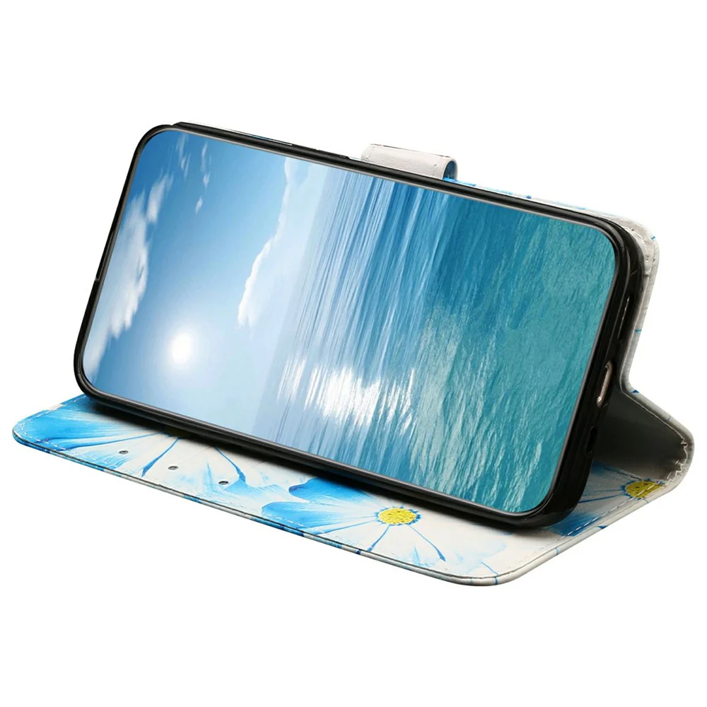 For iPhone 17 Pro Max Stand Case Marble Painted Folio Flip Leather Wallet Phone Cover - Orchid - Image 3