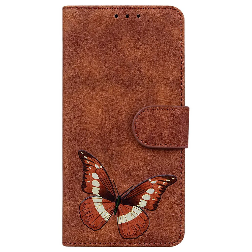 For iPhone 17 Pro Max Stand Case PU Leather Phone Cover Butterfly Printed - Brown - Image 7