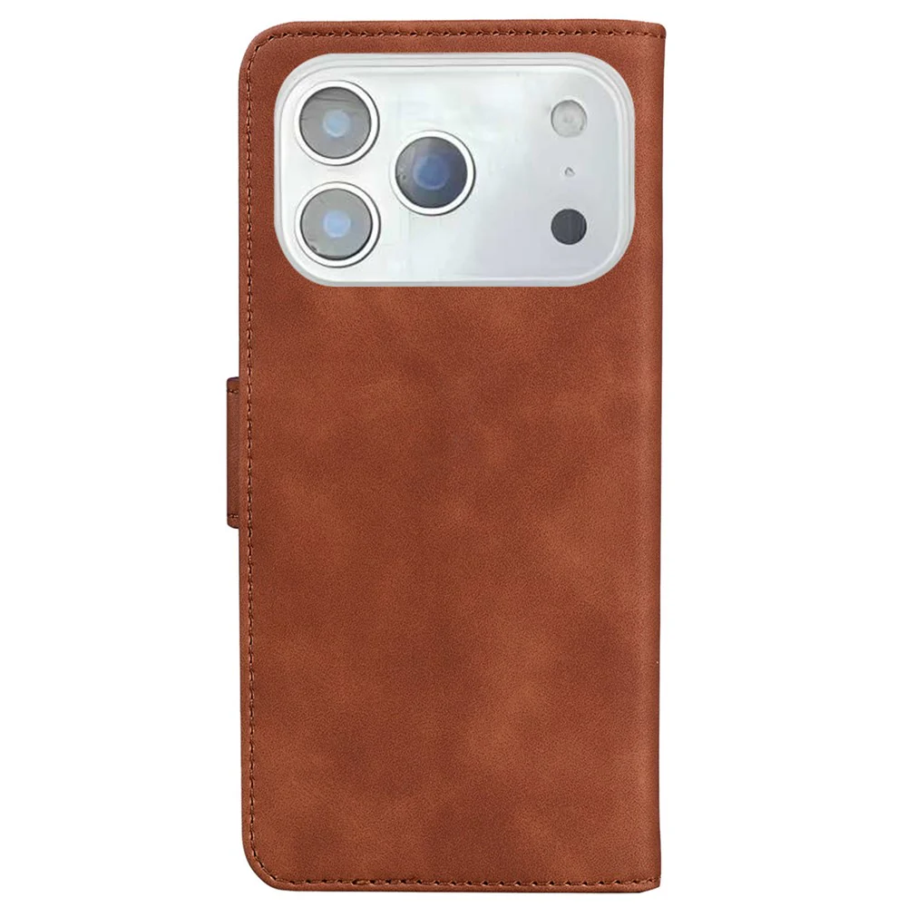 For iPhone 17 Pro Max Stand Case PU Leather Phone Cover Butterfly Printed - Brown - Image 8