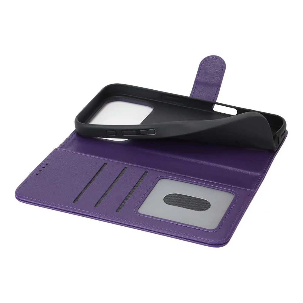 For iPhone 17 Pro Max Stand Case Shockproof Leather Wallet Phone Cover - Dark Purple - Image 5