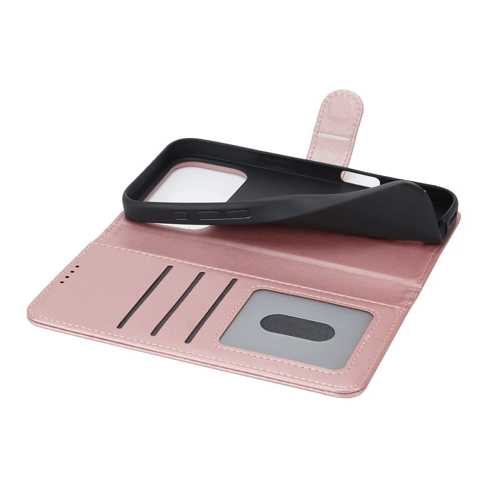 For iPhone 17 Pro Max Stand Case Shockproof Leather Wallet Phone Cover - Rose Gold - Image 5