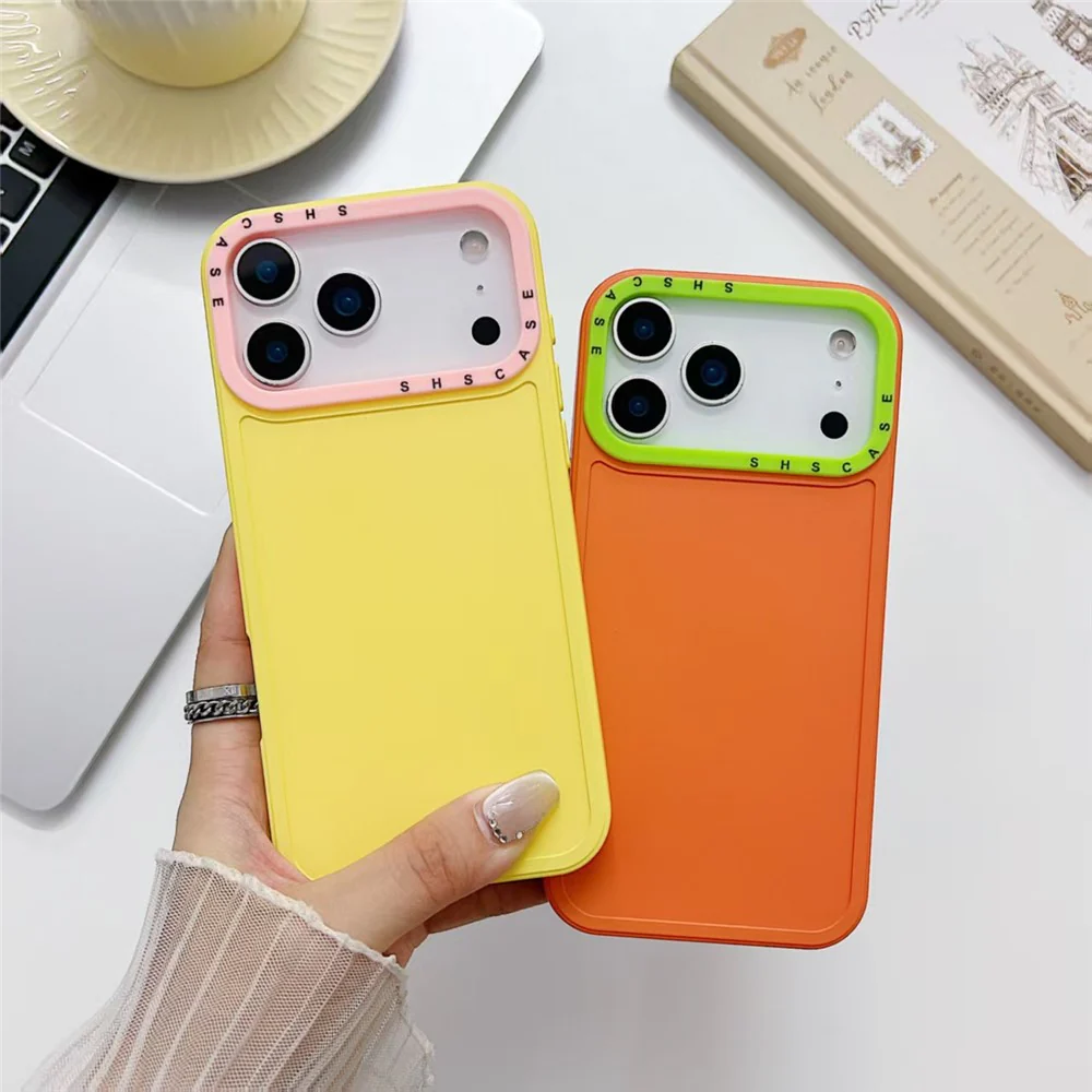 For iPhone 17 Pro Max TPU Case Contrast Color Lens Frame Shockproof Phone Back Cover - Purple - Image 3