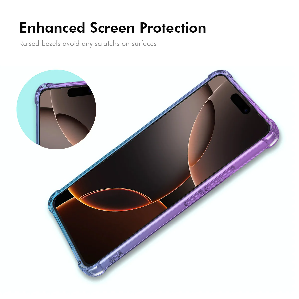 For iPhone 17 Pro Max TPU Case ENKAY Thickened Four Corner Drop-proof Phone Back Cover - Pink / Gold - Image 3