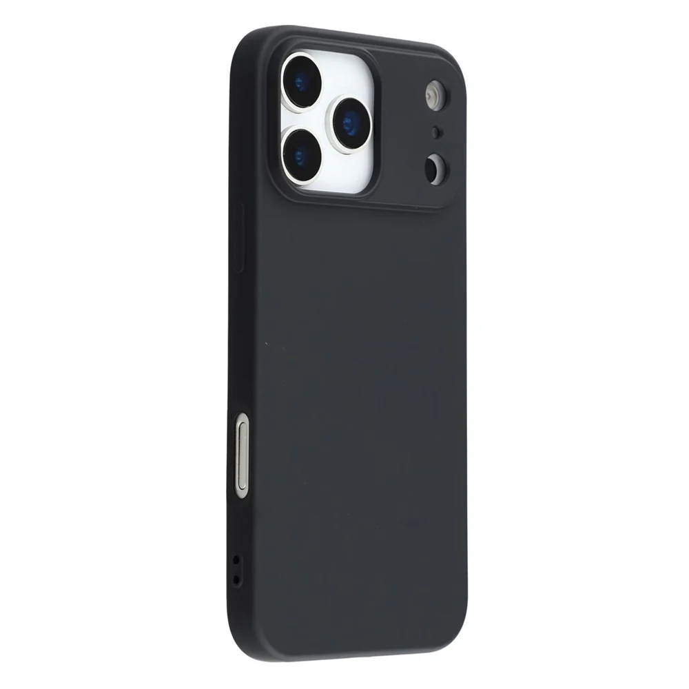 For iPhone 17 Pro Max TPU Case Soft Fiber Lining Anti-Scratch Phone Cover - Black