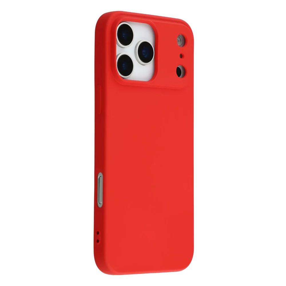 For iPhone 17 Pro Max TPU Case Soft Fiber Lining Anti-Scratch Phone Cover - Red