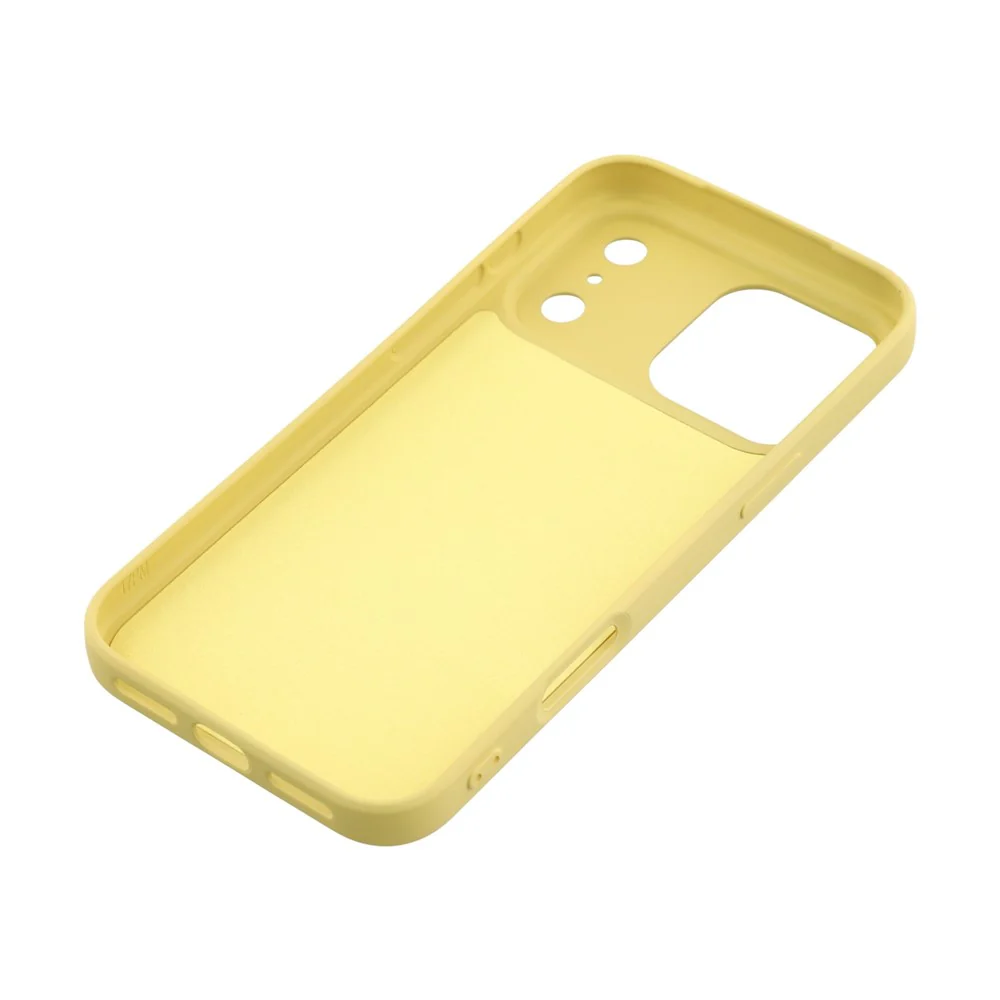 For iPhone 17 Pro Max TPU Case Soft Fiber Lining Anti-Scratch Phone Cover - Yellow - Image 6