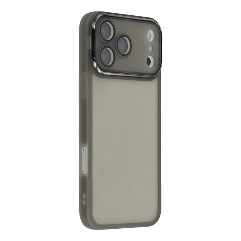 For iPhone 17 Pro Max TPU Case WANLONFENG DKSM Series Electroplated Frame Back Cover with Tempered Glass - Black - Image 2