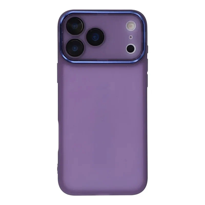 For iPhone 17 Pro Max TPU Case WANLONFENG DKSM Series Electroplated Frame Back Cover with Tempered Glass - Purple - Image 4