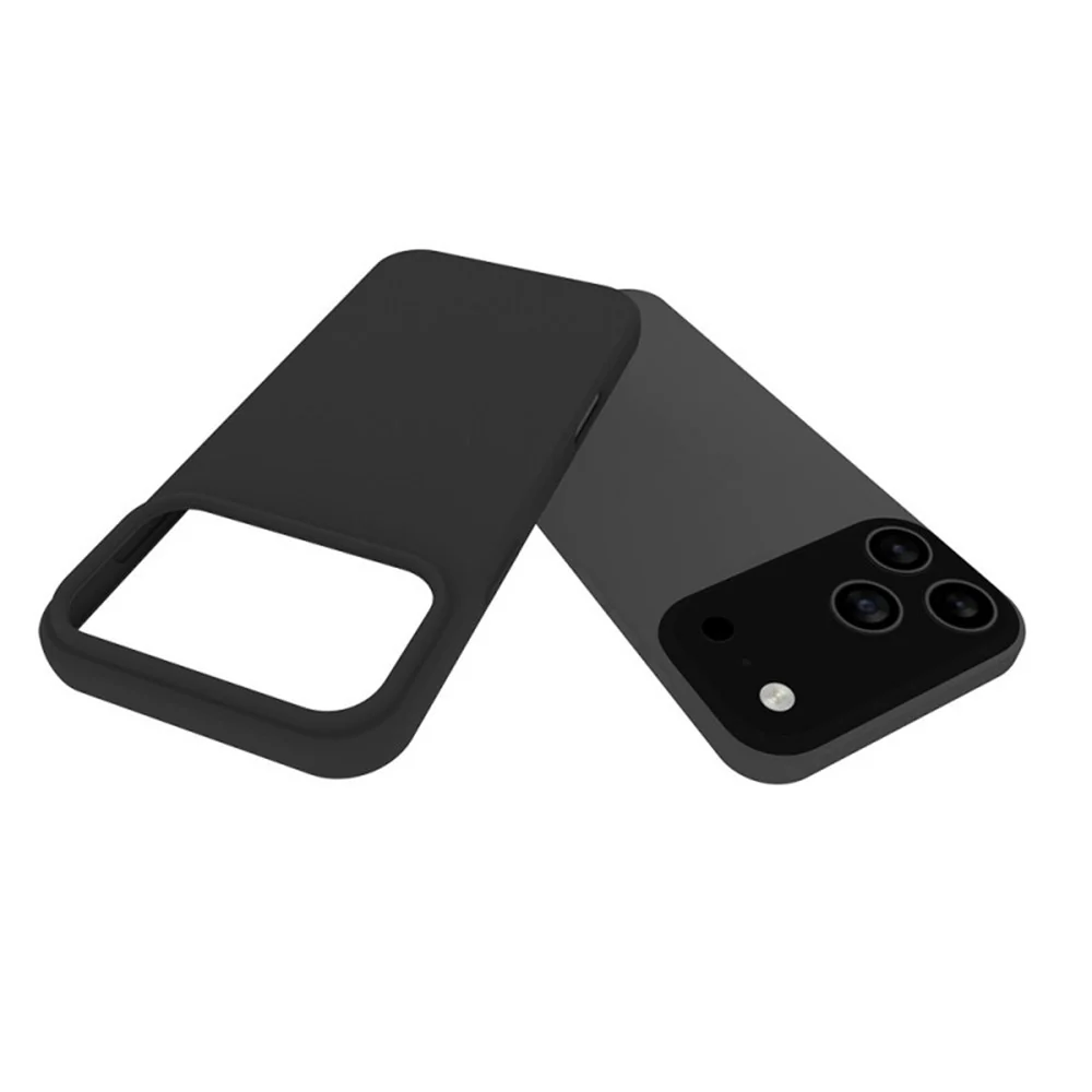 For iPhone 17 Pro Max TPU Case WANLONFENG MS Series Matte Back Cover with Tempered Glass (Big Hole Lens) - Black - Image 3