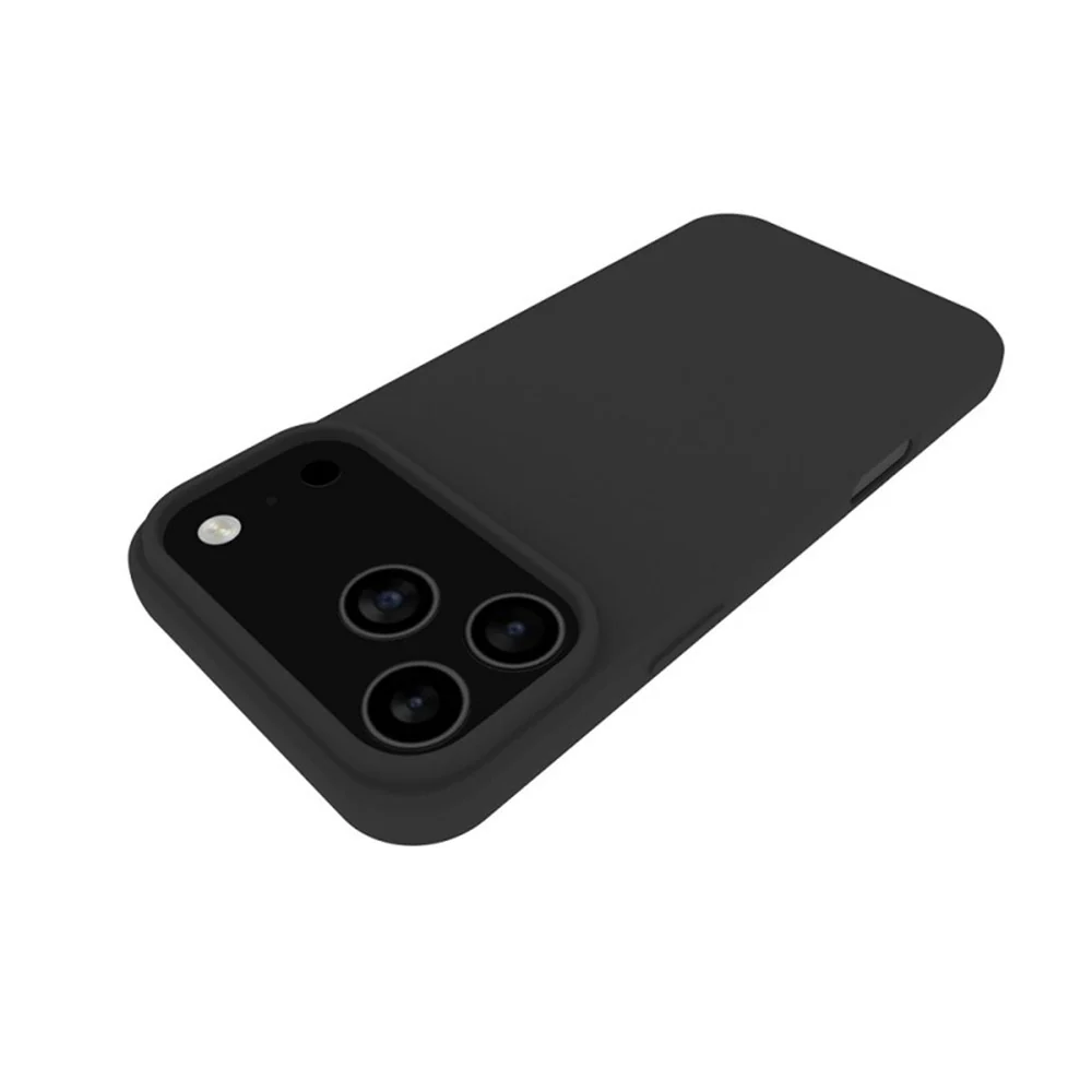 For iPhone 17 Pro Max TPU Case WANLONFENG MS Series Matte Back Cover with Tempered Glass (Big Hole Lens) - Black - Image 4