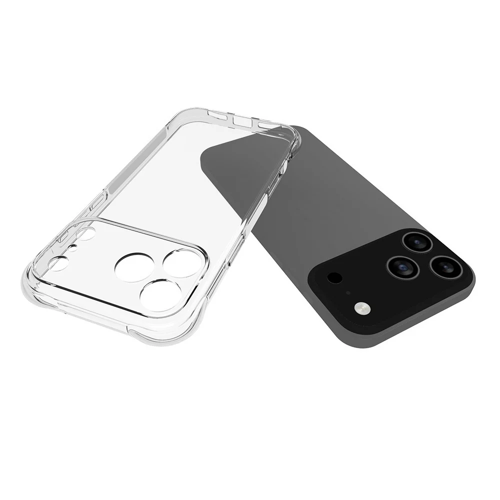 For iPhone 17 Pro Max TPU Case WANLONFENG WL2 Series 2.0mm Phone Cover with 2Pcs Tempered Glass Films - Transparent - Image 4