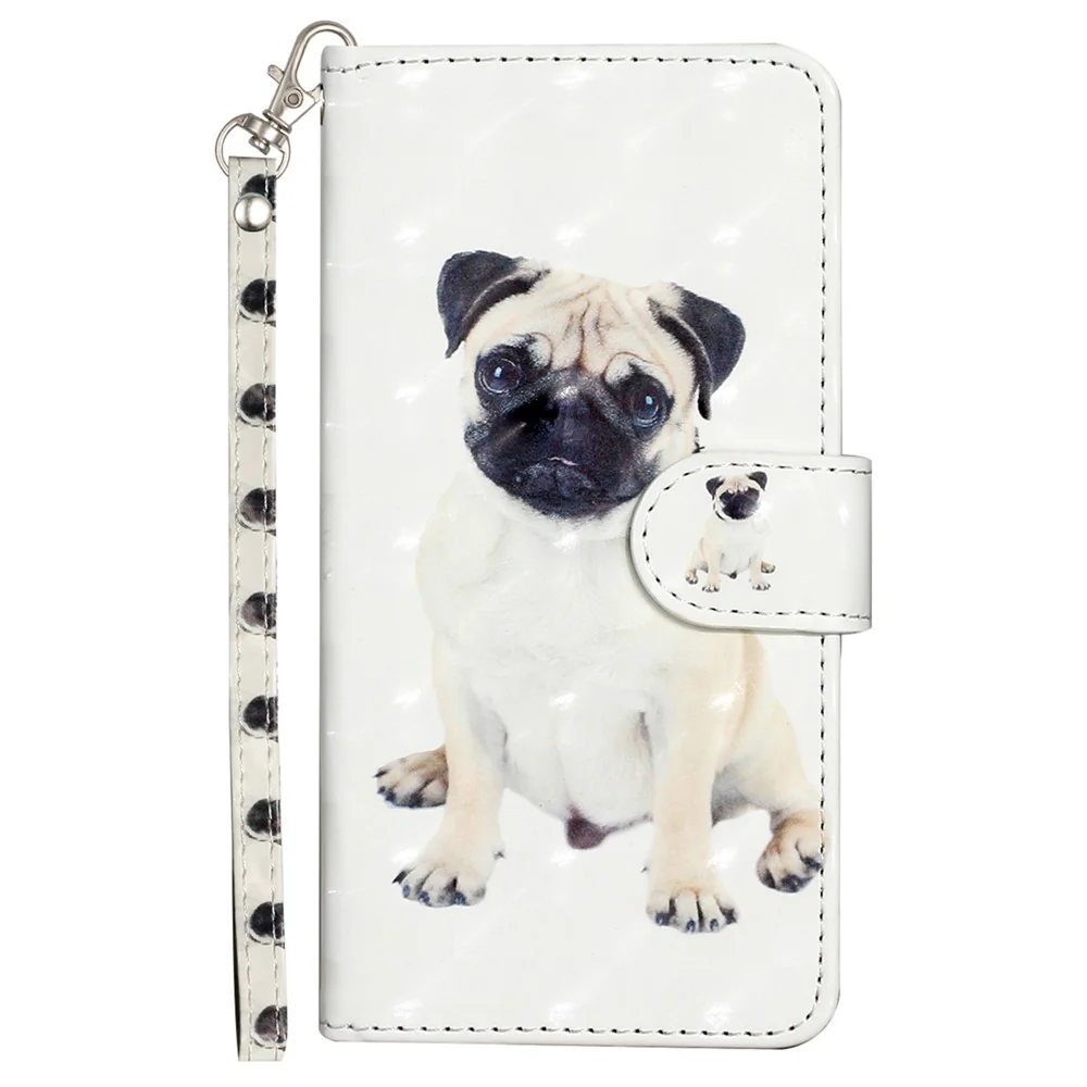 For iPhone 17 Pro Max Wallet Case 3D Pattern Printed Leather Phone Cover with Strap - Dog - Image 5